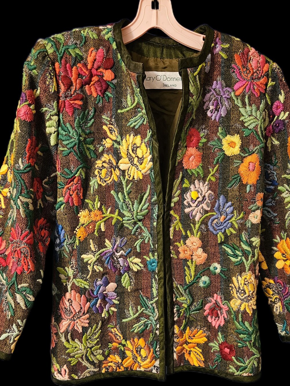 Mary O'Donnell IRELAND Embroidered Floral Jacket - Vintage - Multicolor